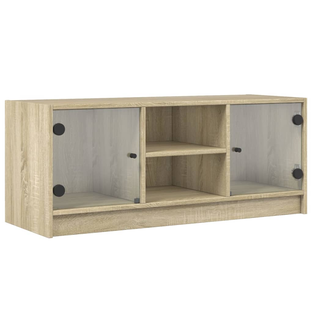 TV-Möbel Sonoma Ek TV-Bänk med glasdörrar 102x37x42 cm