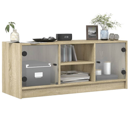 TV-Möbel Sonoma Ek TV-Bänk med glasdörrar 102x37x42 cm