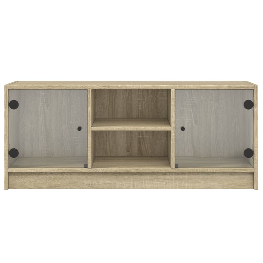 TV-Möbel Sonoma Ek TV-Bänk med glasdörrar 102x37x42 cm