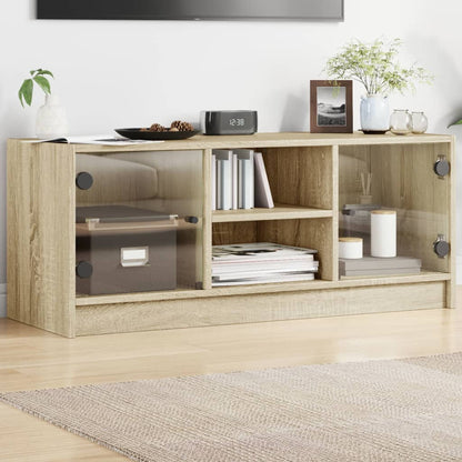TV-Möbel Sonoma Ek TV-Bänk med glasdörrar 102x37x42 cm