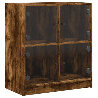 Skåp Rökfärgad Ek med glasdörrar 68x37x75,5 cm