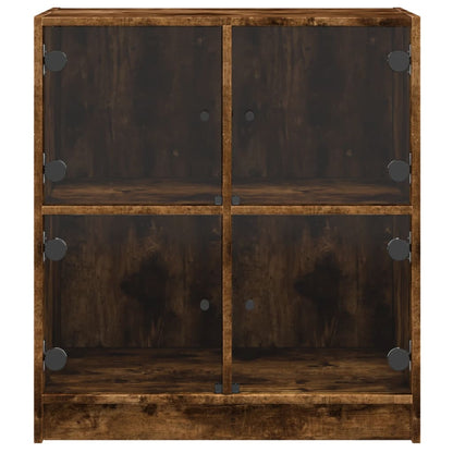 Skåp Rökfärgad Ek med glasdörrar 68x37x75,5 cm