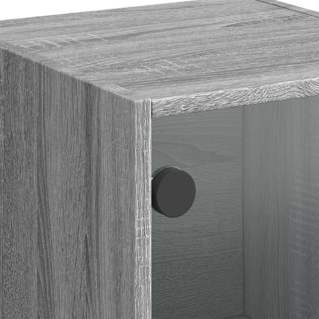 Skåp Sonoma Grå med glasdörrar 35x37x109 cm