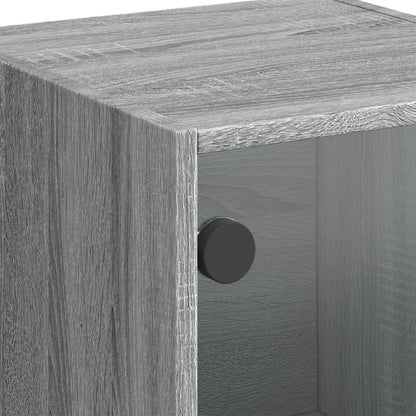 Skåp Sonoma Grå med glasdörrar 35x37x109 cm