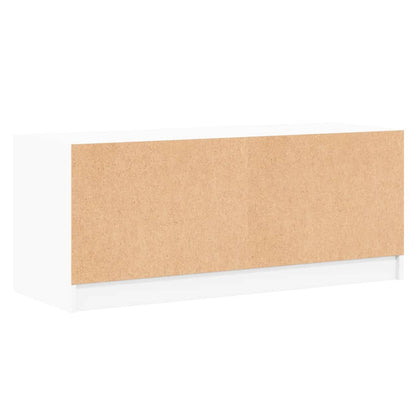 TV-Möbel Vit TV-Bänk med glasdörrar 102x37x42 cm