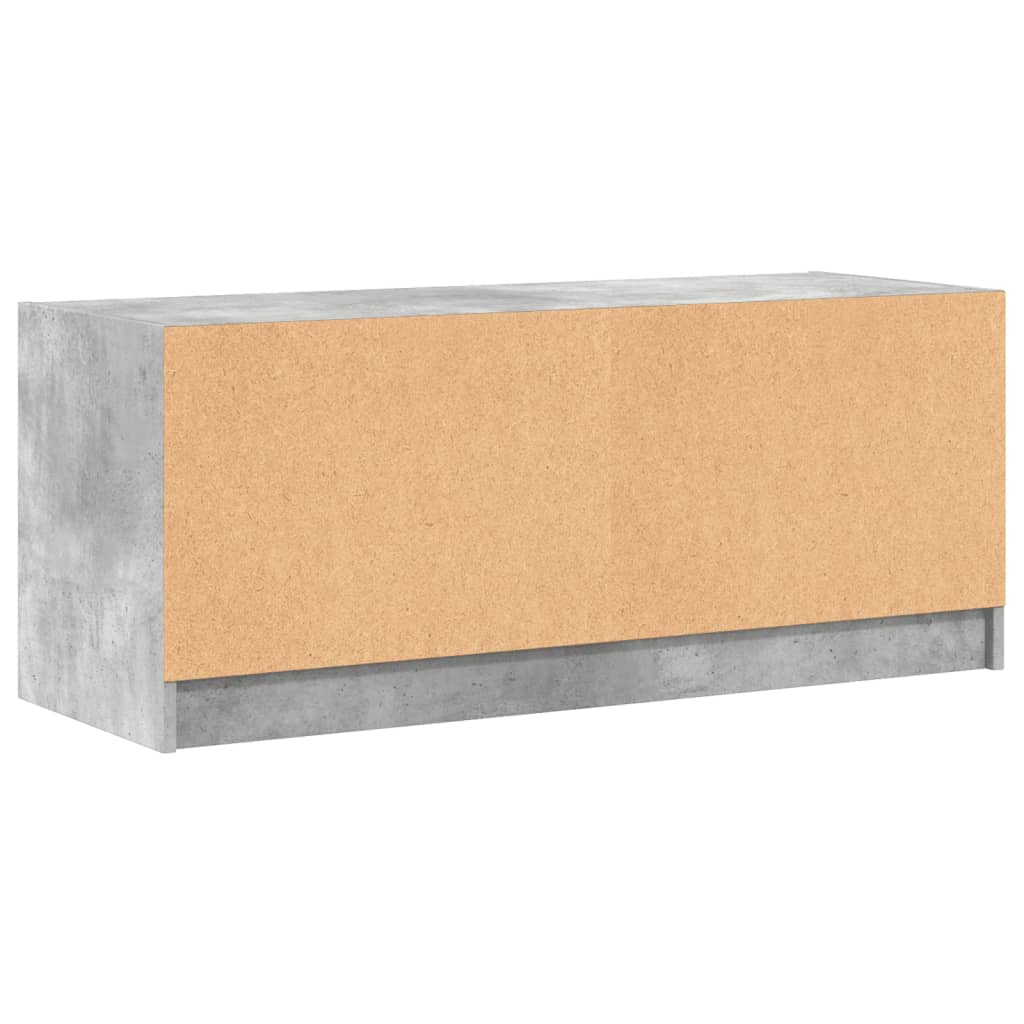 TV-Möbel Betonggrå TV-Bänk med glasdörrar 102x37x42 cm