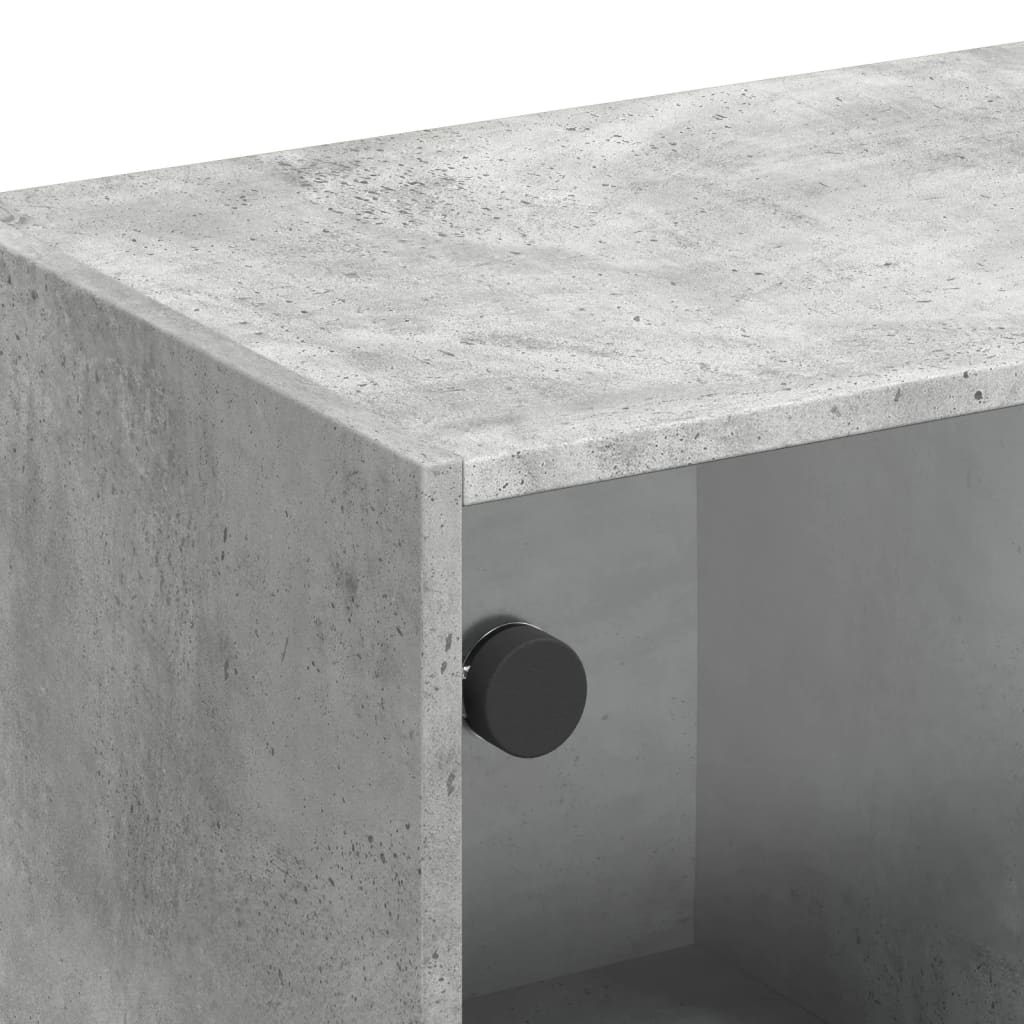 TV-Möbel Betonggrå TV-Bänk med glasdörrar 102x37x42 cm