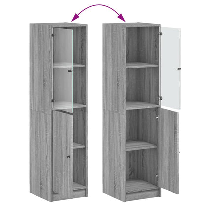 Skåp Sonoma Grå med glasdörr 35x37x142 cm