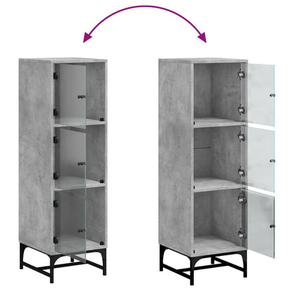 Skåp Betonggrå med glasdörrar 35x37x120 cm