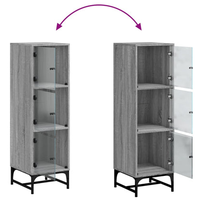 Skåp Sonoma Grå med glasdörrar 35x37x120 cm