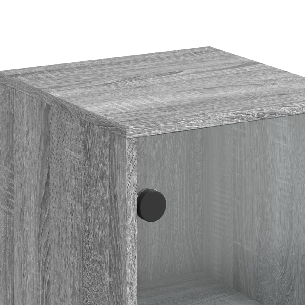 Skåp Sonoma Grå med glasdörrar 35x37x120 cm