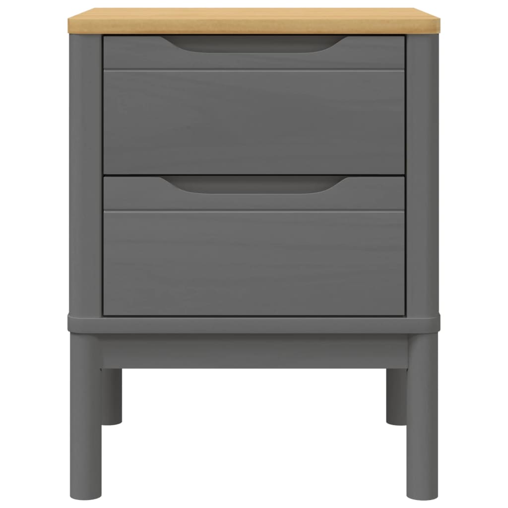 Sängbord Nattduksbord Grå 45x39x57 cm massiv furu
