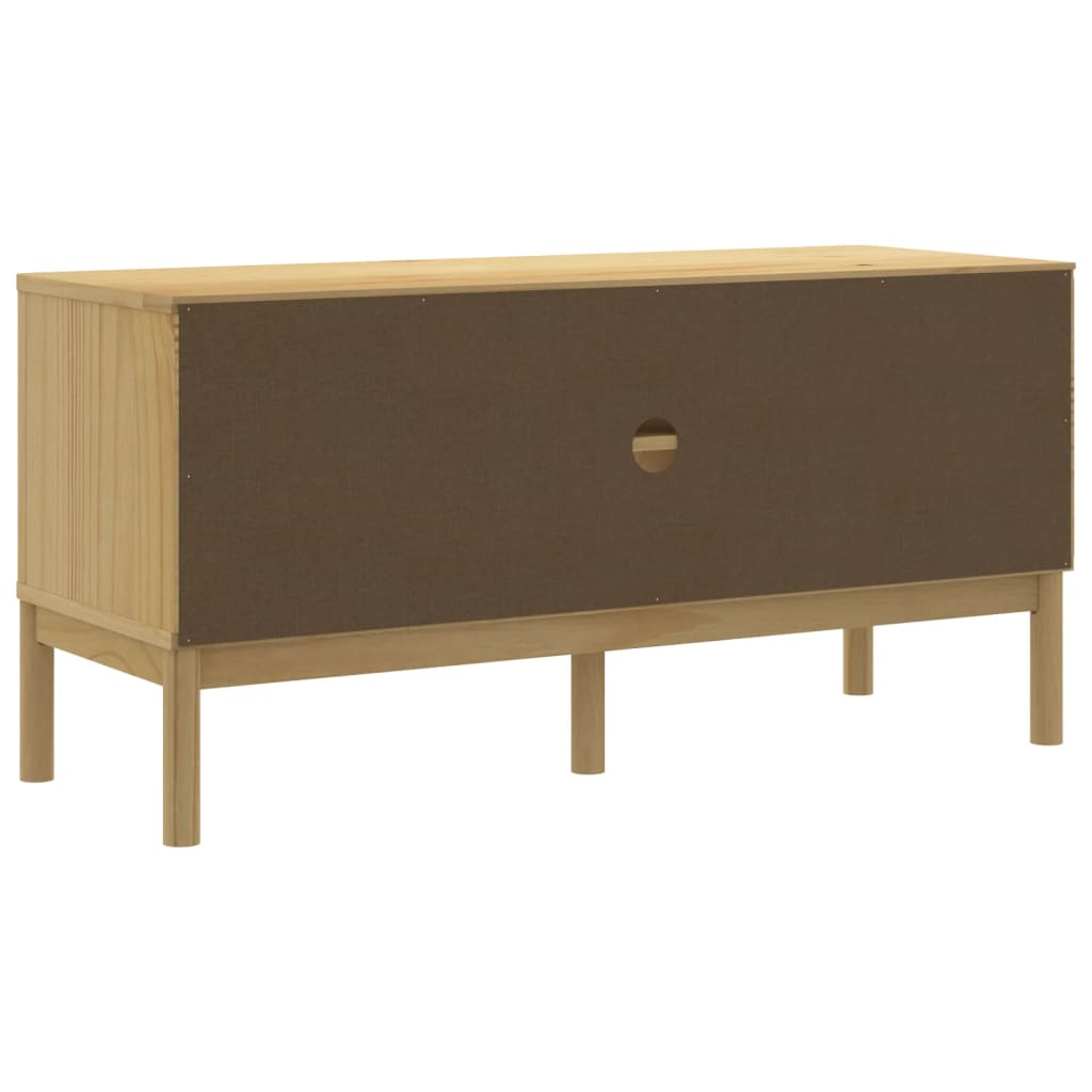 TV-Möbel Brun TV-Bänk FLORO vaxbrun 114x43x55 cm massiv furu