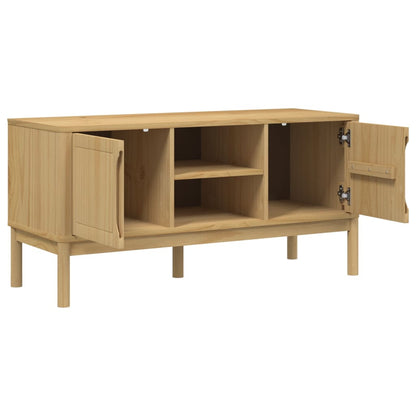 TV-Möbel Brun TV-Bänk FLORO vaxbrun 114x43x55 cm massiv furu