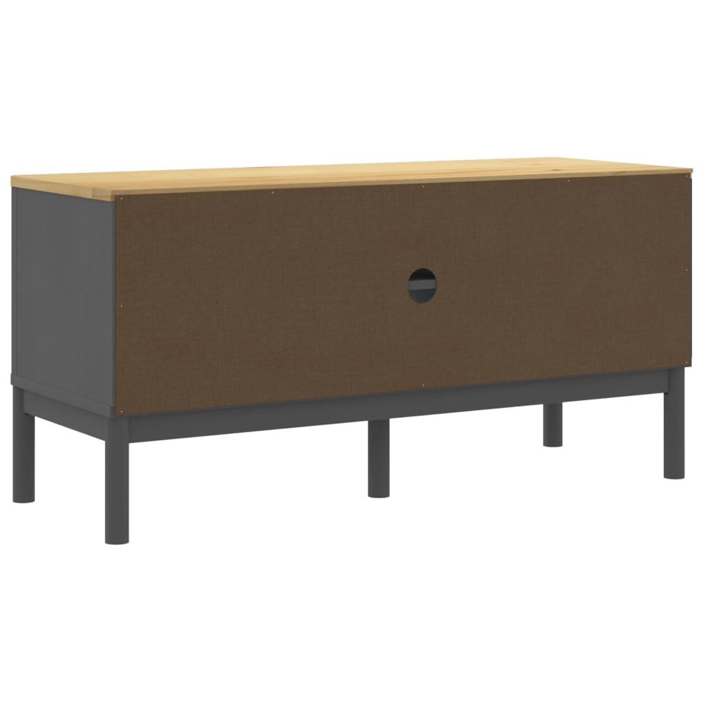 TV-Möbel Grå TV-Bänk FLORO 114x43x55 cm massiv furu