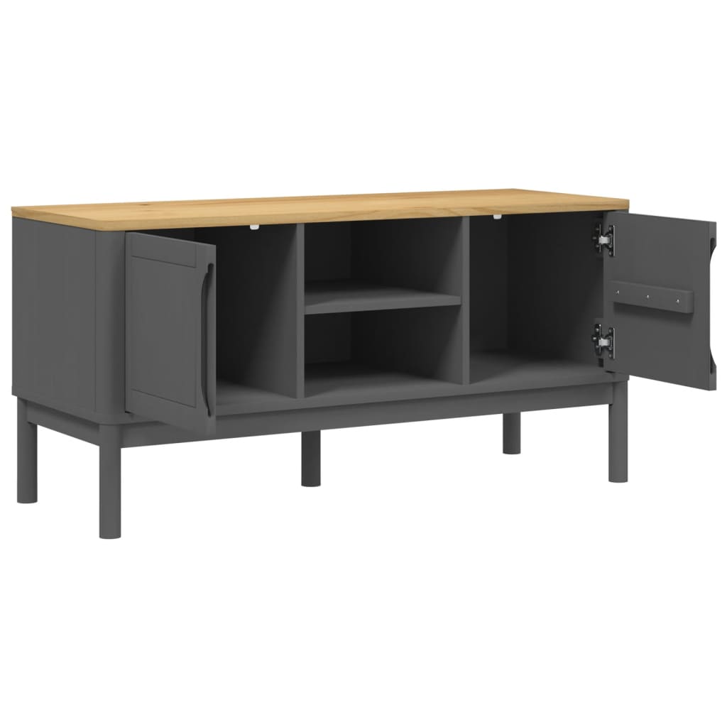 TV-Möbel Grå TV-Bänk FLORO 114x43x55 cm massiv furu