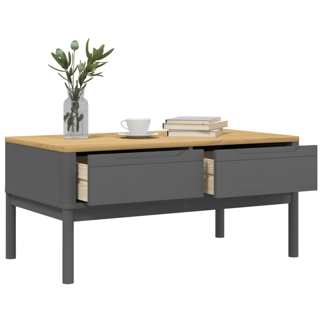 Soffbord Grå FLORO 99x55,5x45 cm massiv furu