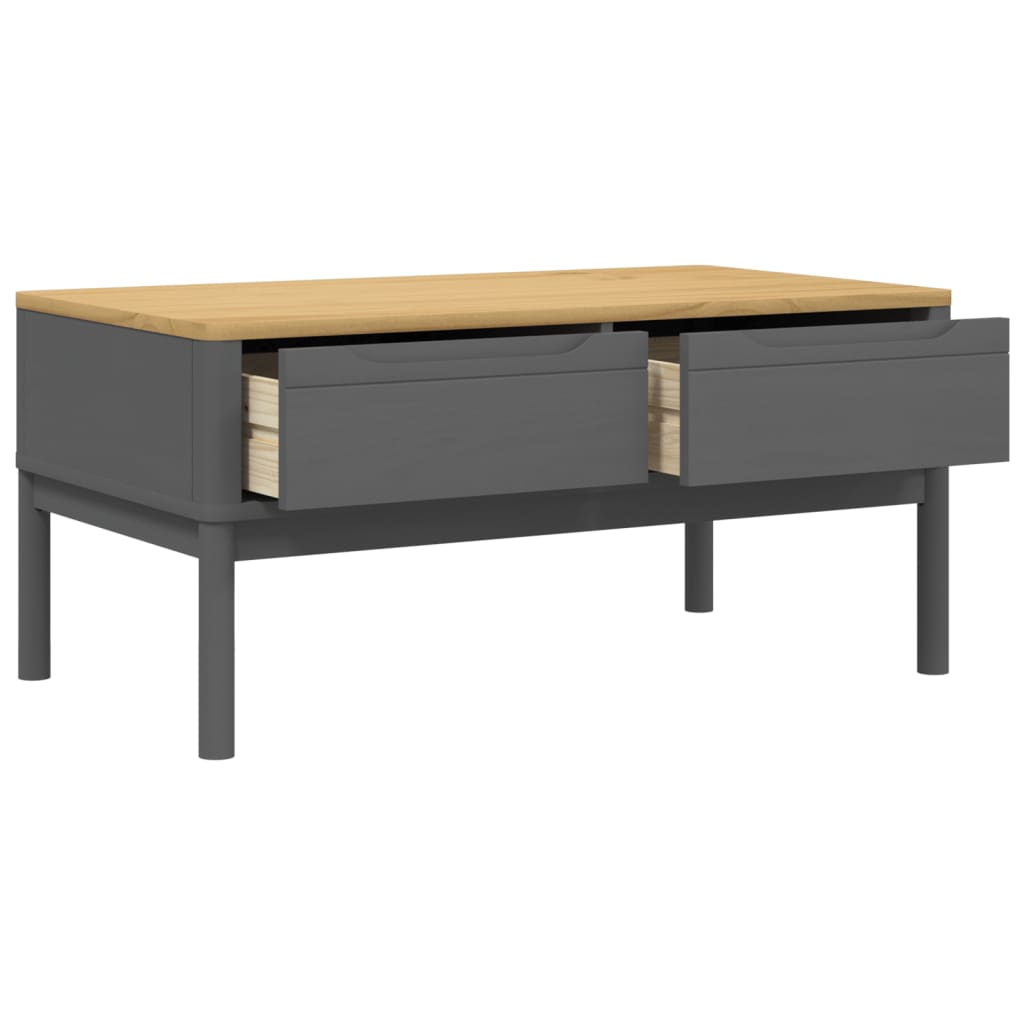 Soffbord Grå FLORO 99x55,5x45 cm massiv furu