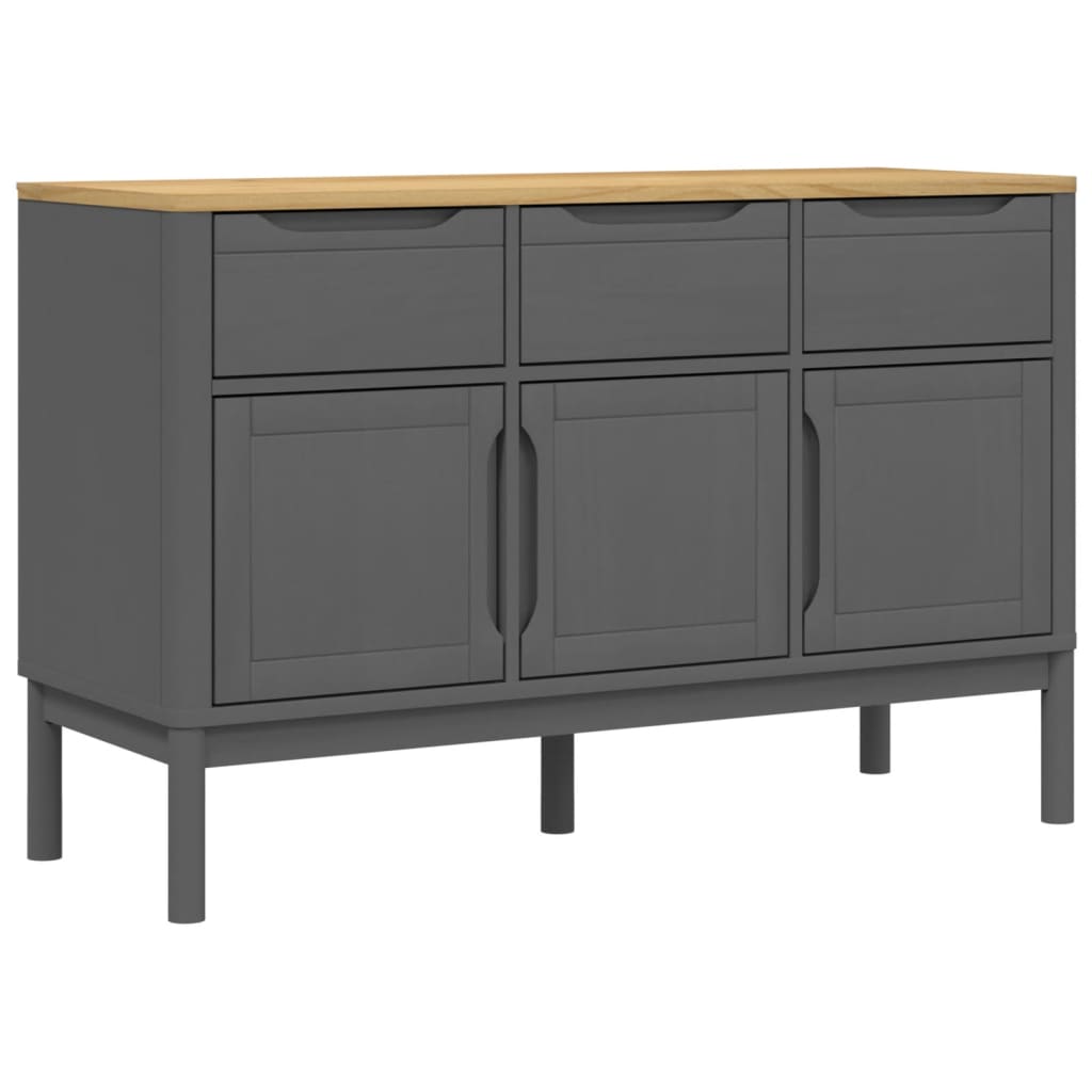 Skänk Grå FLORO 114x43x74 cm massiv furu