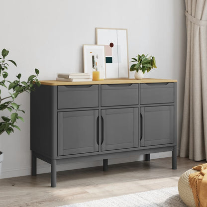 Skänk Grå FLORO 114x43x74 cm massiv furu