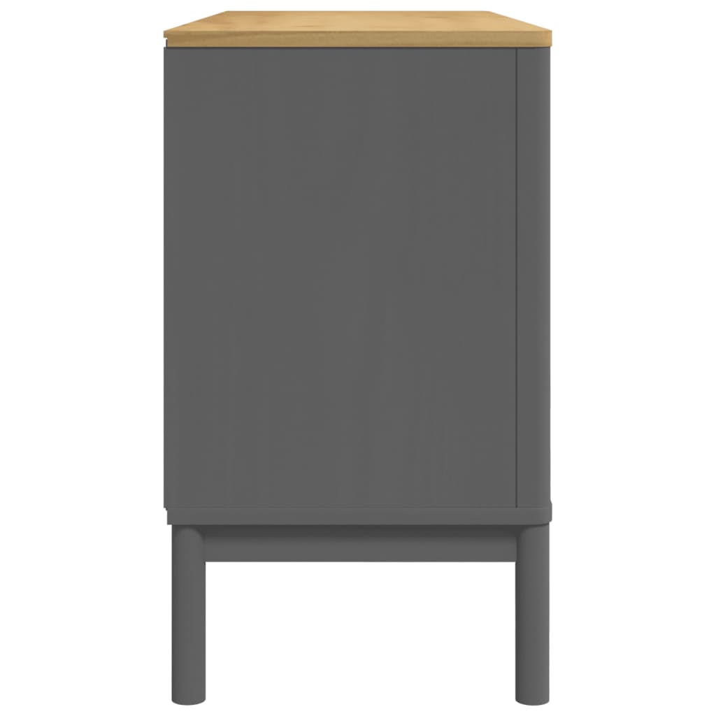 Skänk Grå FLORO 114x43x74 cm massiv furu