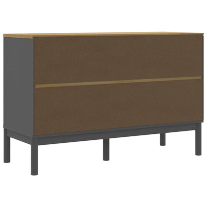 Skänk Grå FLORO 114x43x74 cm massiv furu