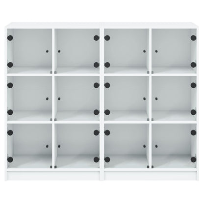 Bokhylla Vit med dörrar 136x37x109 cm