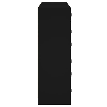 Bokhylla Svart med dörrar 136x37x109 cm