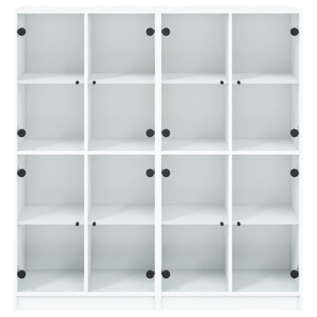 Bokhylla Vit med dörrar 136x37x142 cm