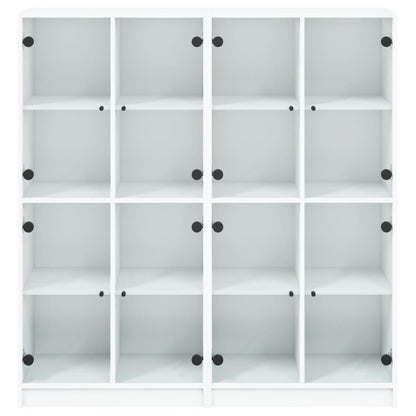 Bokhylla Vit med dörrar 136x37x142 cm