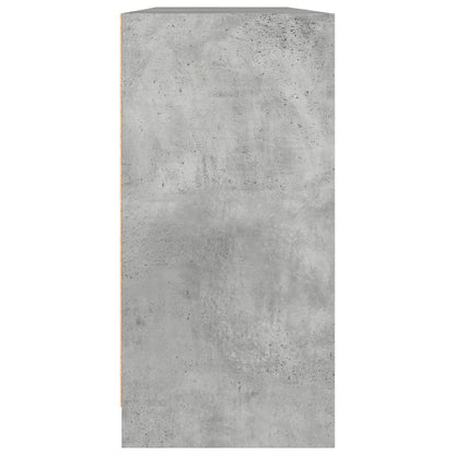 Bokhylla Betonggrå med dörrar 204x37x75 cm