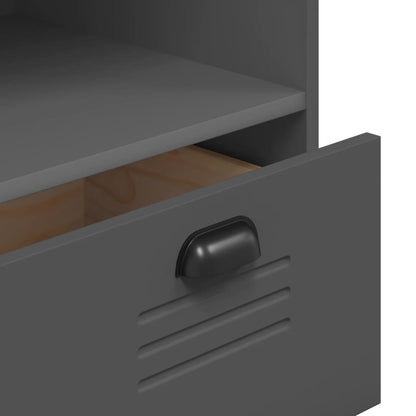 Vitrinskåp VIKEN antracitgrå 80x40x200 cm massiv furu