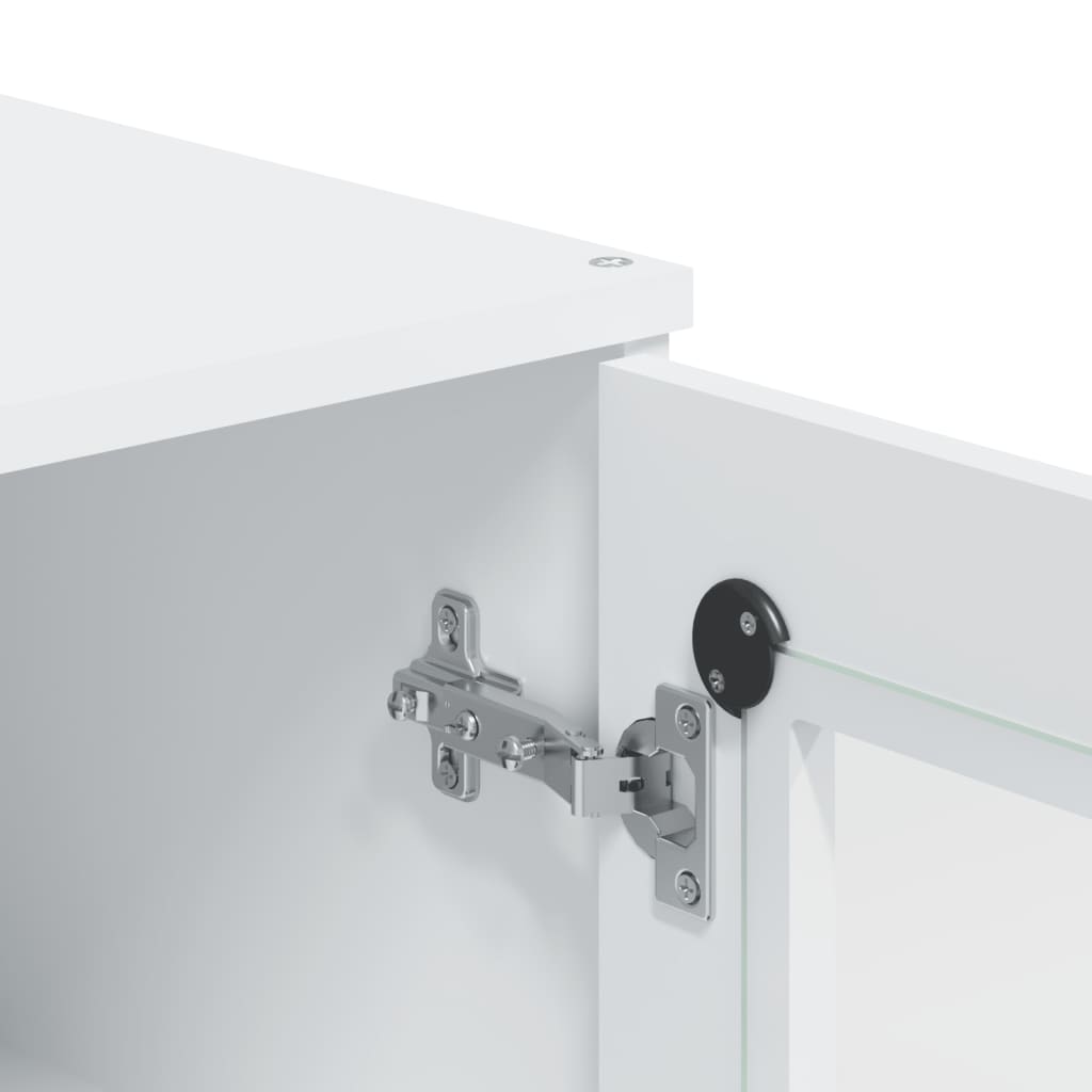 Vitrinskåp Vit VIKEN 80x40x190 cm massiv furu