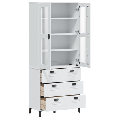 Vitrinskåp Vit VIKEN 80x40x190 cm massiv furu
