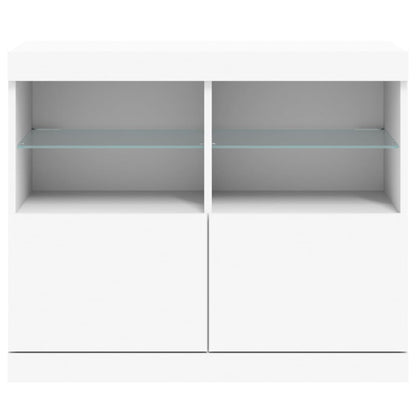 Skänk Vit LED-belysning 81x37x67 cm