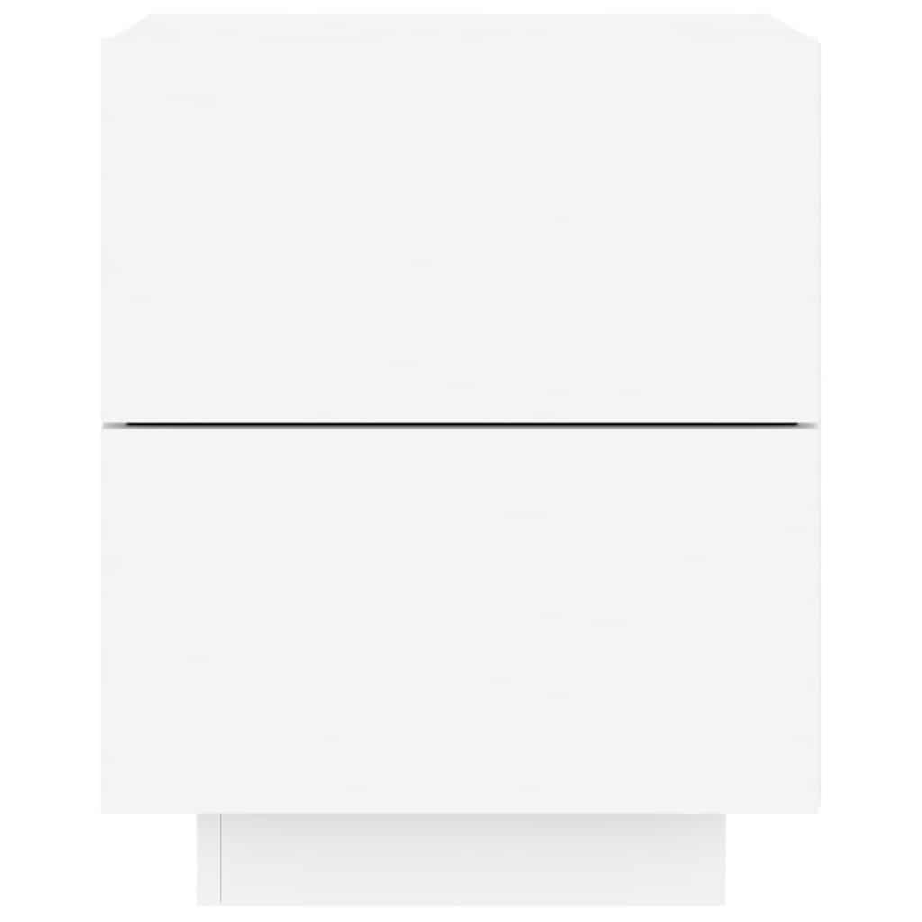 Sängbord Nattduksbord Vit LED