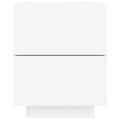 Sängbord Nattduksbord Vit LED