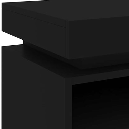 Sängbord med LED-belysning 2 st svart 40x39x48,5 cm