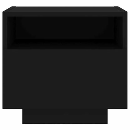 Sängbord Nattduksbord Svart LED-belysning 40x39x37 cm