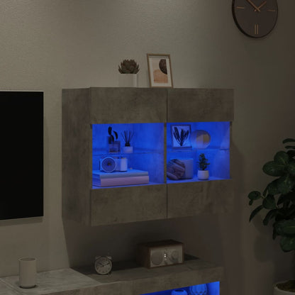 TV-Möbel Betonggrå TV-Bänk LED 78,5x30x60,5 cm