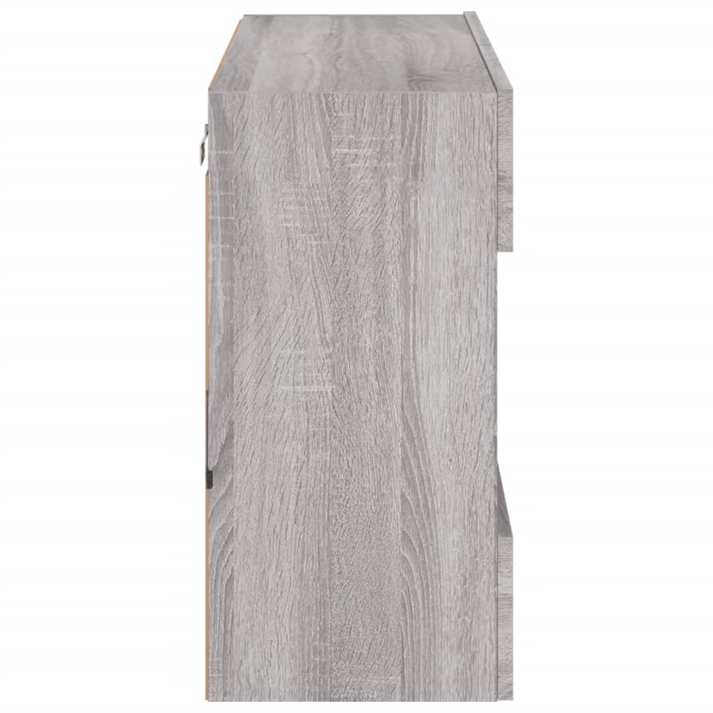 TV-Möbel Sonoma Grå Väggmonterad TV-Bänk LED 78,5x30x60,5 cm