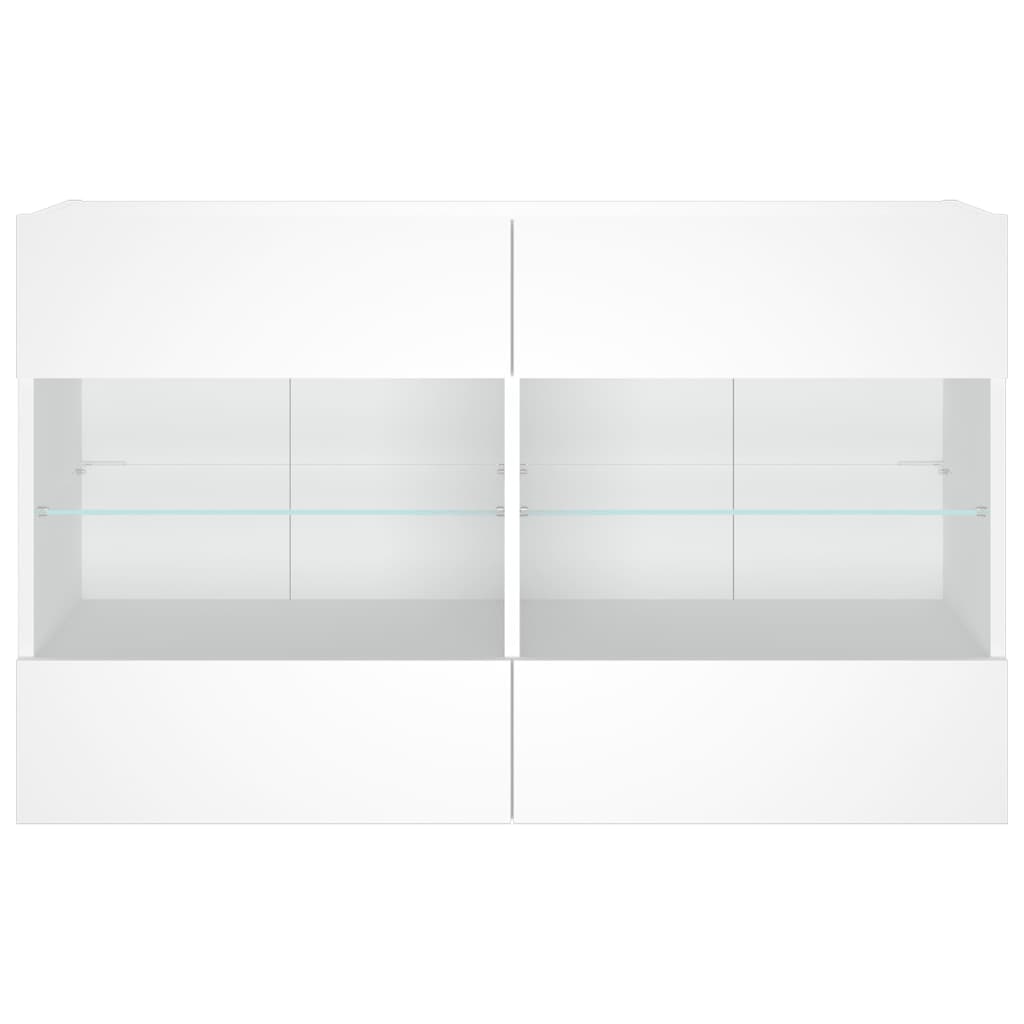 TV-Möbel Vit Väggmonterad TV-Bänk LED 98,5x30x60,5 cm