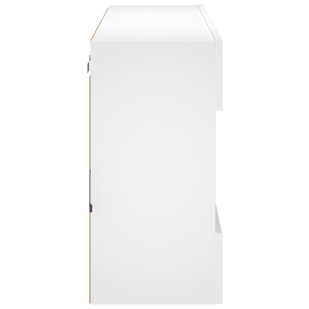 TV-Möbel Vit Väggmonterad TV-Bänk LED 98,5x30x60,5 cm