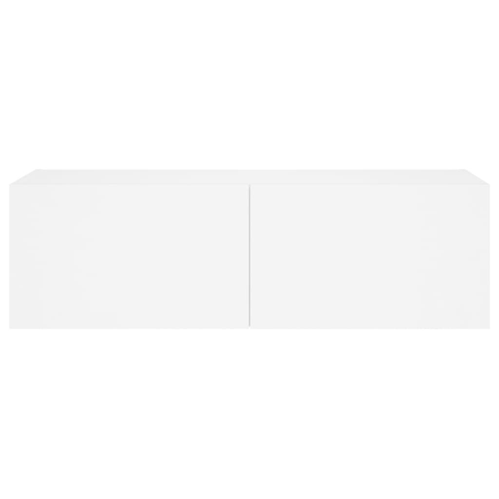 TV-Möbel Vit Väggmonterad TV-Bänk LED 100x35x31 cm