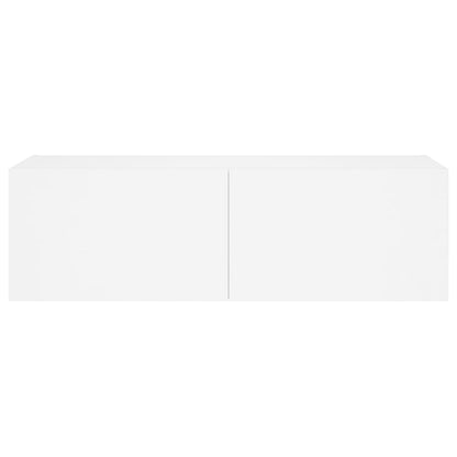 TV-Möbel Vit Väggmonterad TV-Bänk LED 100x35x31 cm