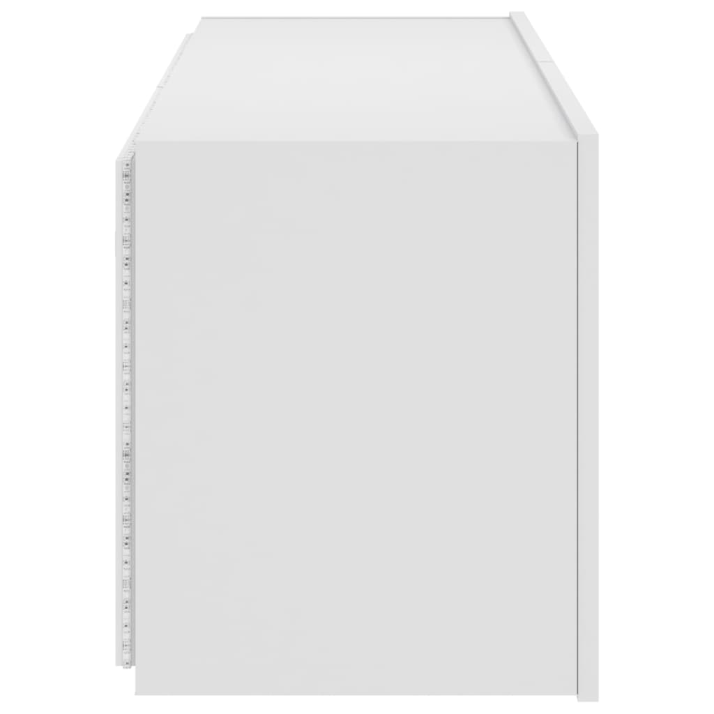 TV-Möbel Vit Väggmonterad TV-Bänk LED 100x35x41 cm