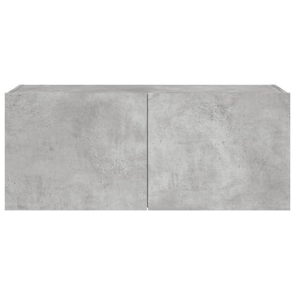 TV-Möbel Betonggrå Väggmonterad TV-Bänk LED 100x35x41 cm