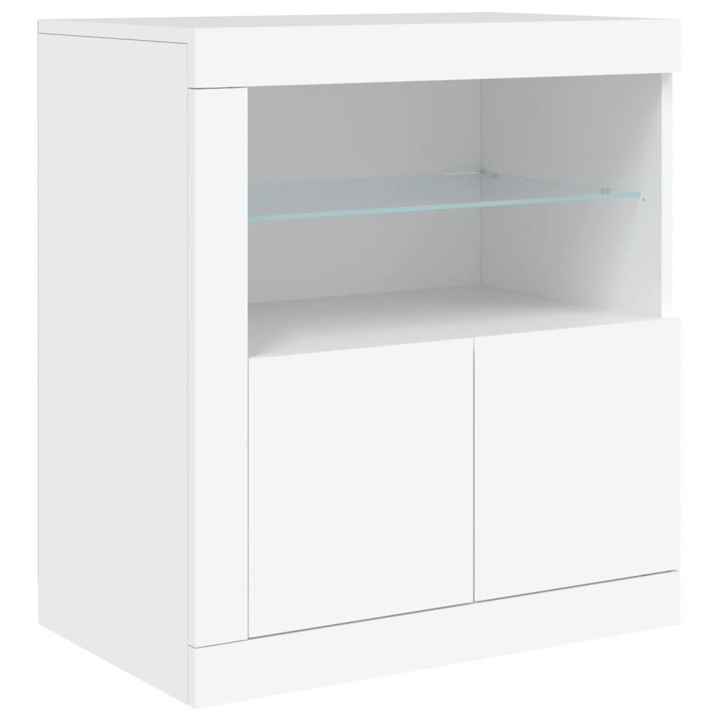 Skänk Vit LED-belysning 181,5x37x67 cm