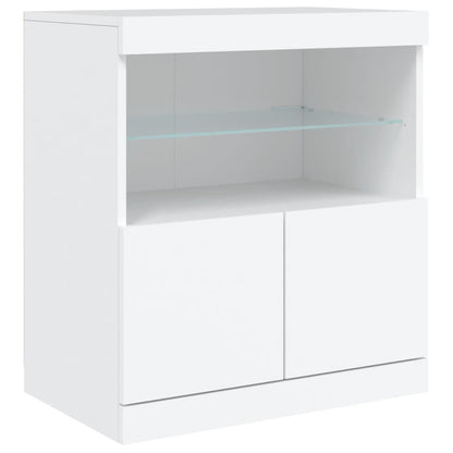Skänk Vit LED-belysning 181,5x37x67 cm