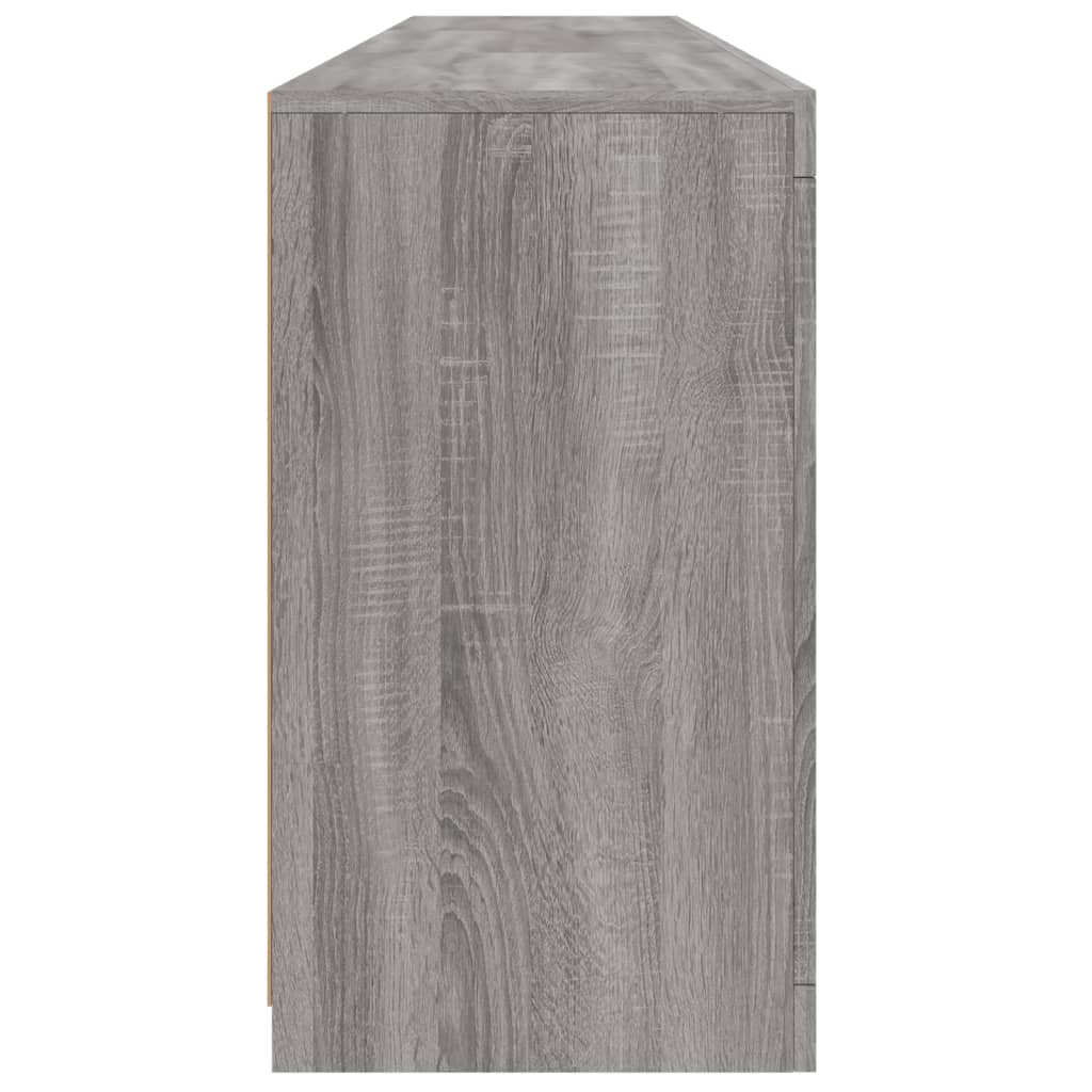 Skänk med LED-belysning grå sonoma 181,5x37x67 cm